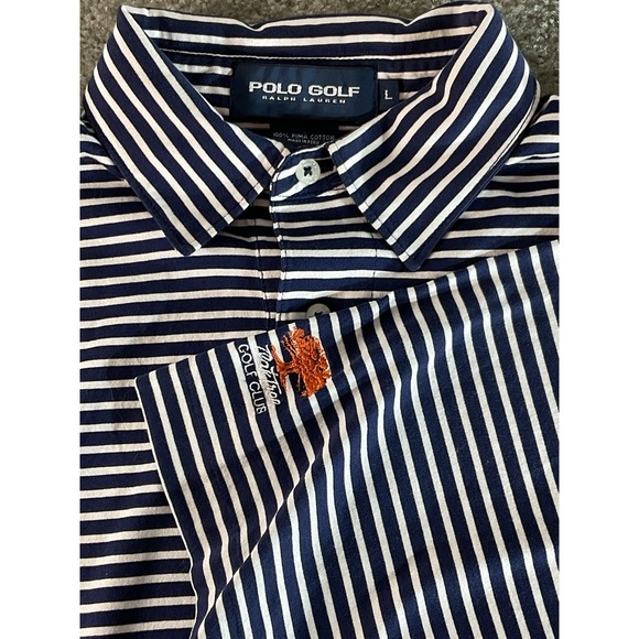 Ralph Lauren Other - Polo Golf Ralph Lauren Striped Golf‎ Club Logo Short Sleeve Polo Shirt
